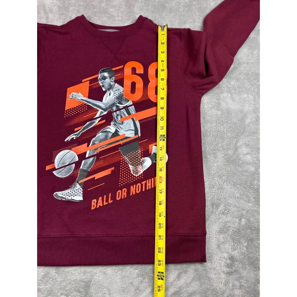 The Children’s Place Boys L 10/12 Burgundy Basketball Graphic Sweatshirt 68